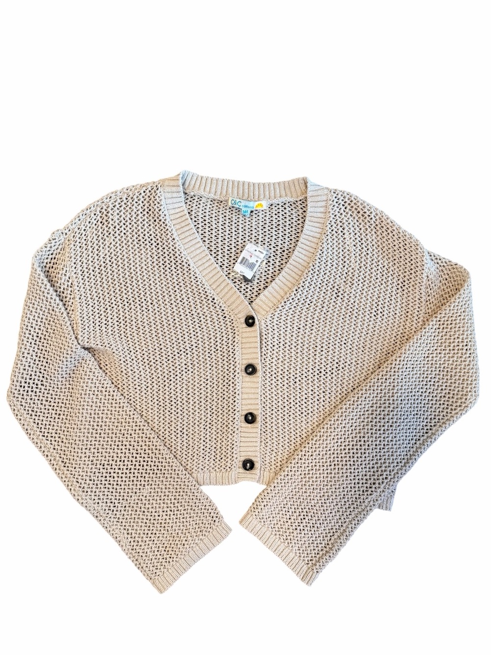 NWT Beige Open Knit Cardigan